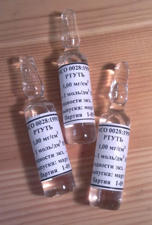 Стандартные образцы водного раствора ртути Метрология