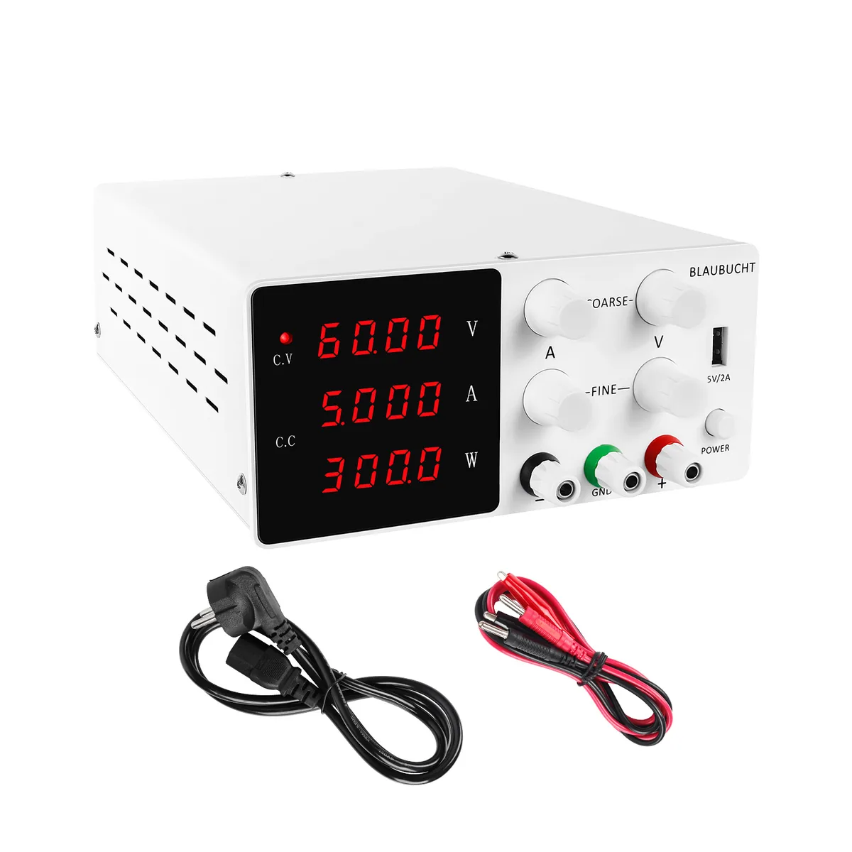 Лабораторный источник питания постоянного тока Kuaiqu SPS-W605 с регулируемым 4-разрядным дисплеем, 120В / 3А, цвет белый